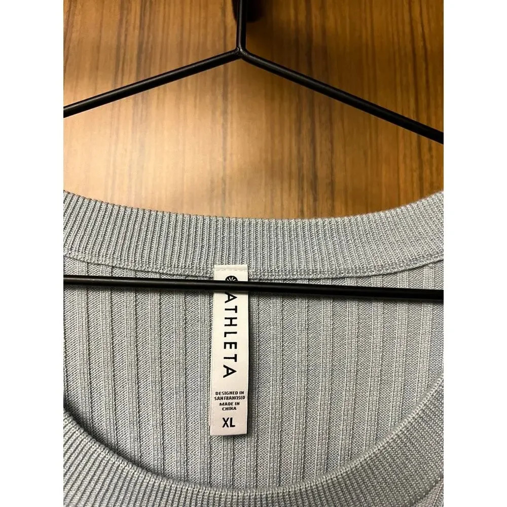Athleta Women's XL Lincoln Park Blue Long Sleeve Tunic Ribbed Pullover Sweater - Picture 5 of 6